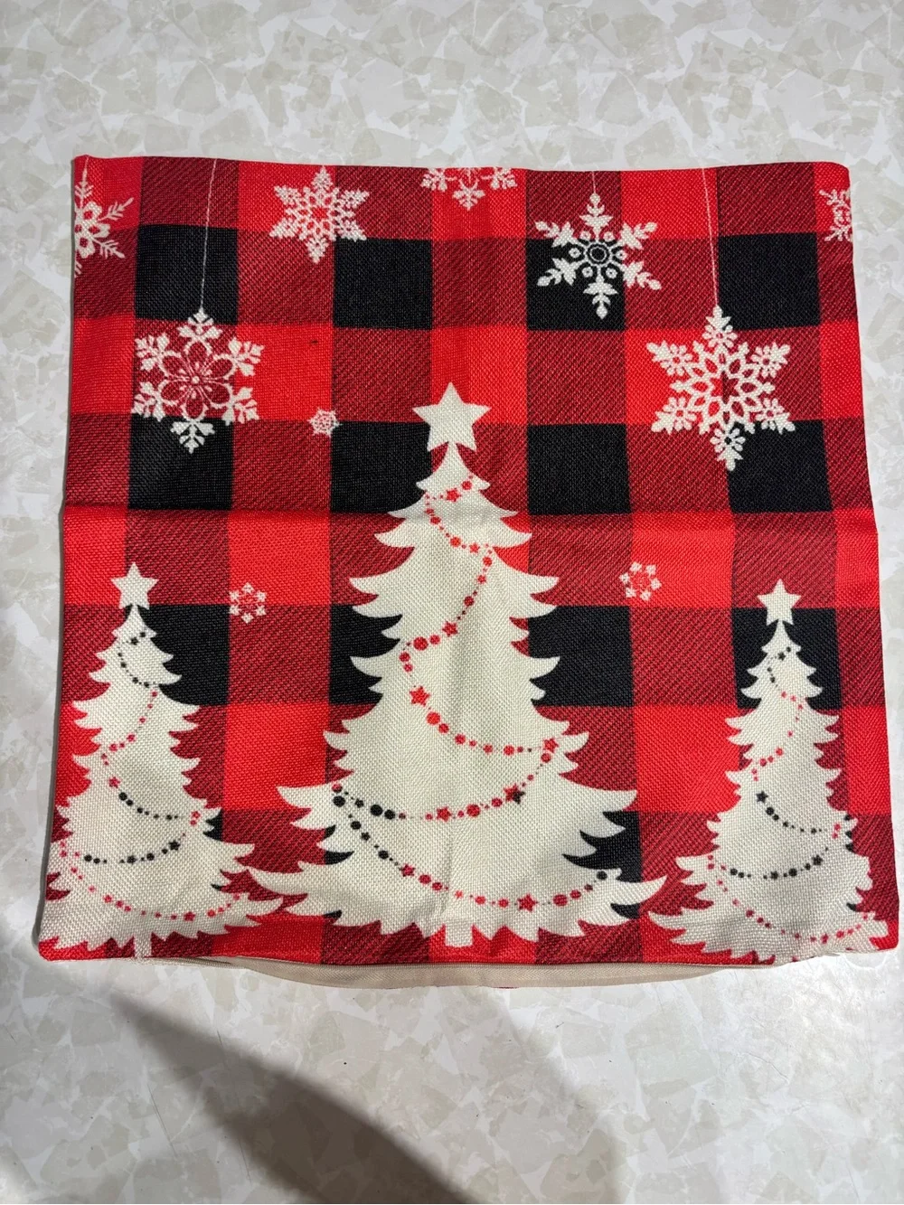 4 Festive Red Buffalo Plaid Christmas Pillow Covers (Covers Only)